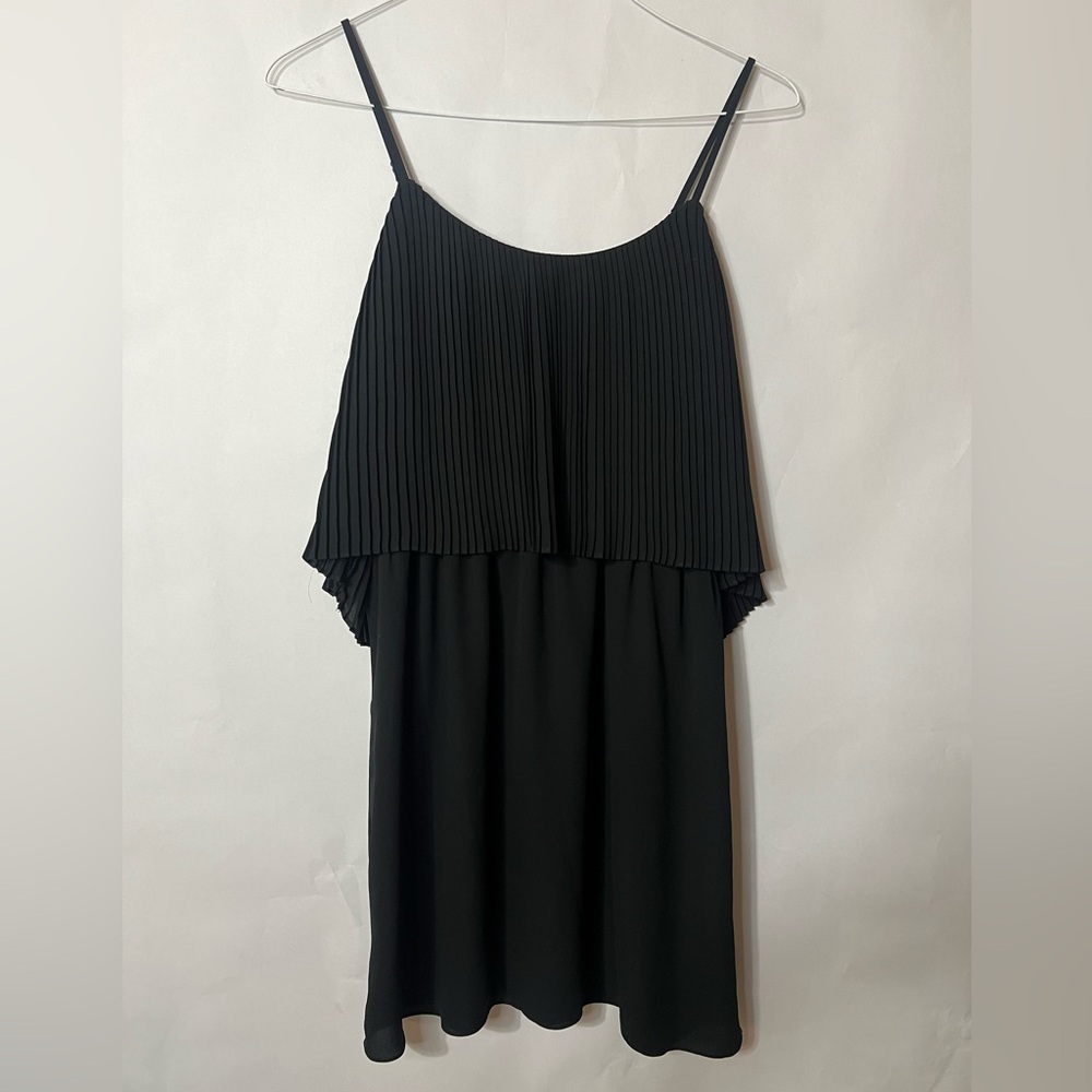 Mossimo Vintage Y2K Black Pleated Mini Dress Size Medium Grunge Whimsigoth